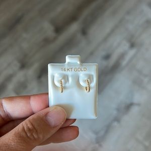 14k Gold Braided Baby Earrings